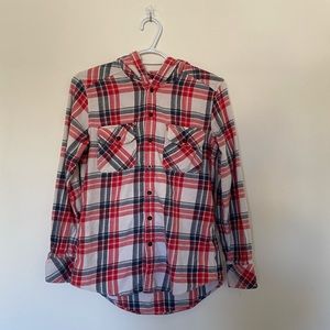 tna plaid hooded flannel